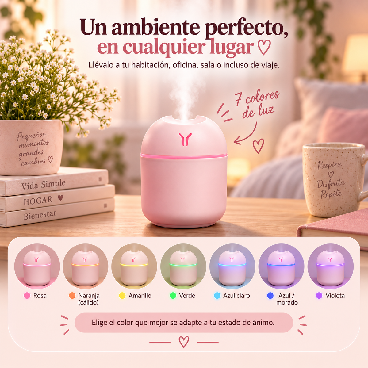 Mini Humidificador LED Airago