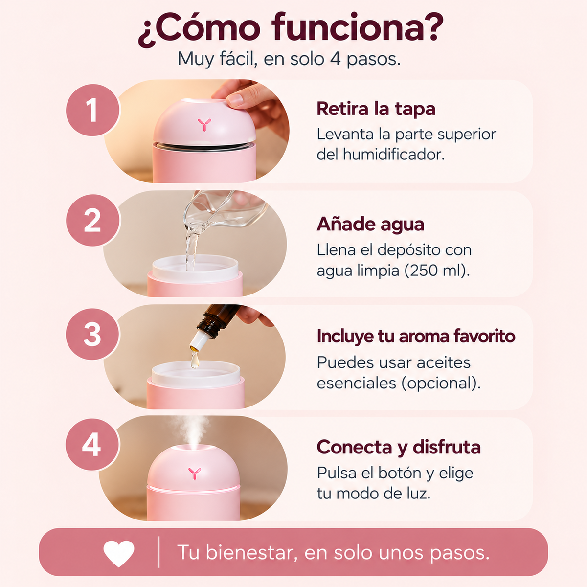 Mini Humidificador LED Airago